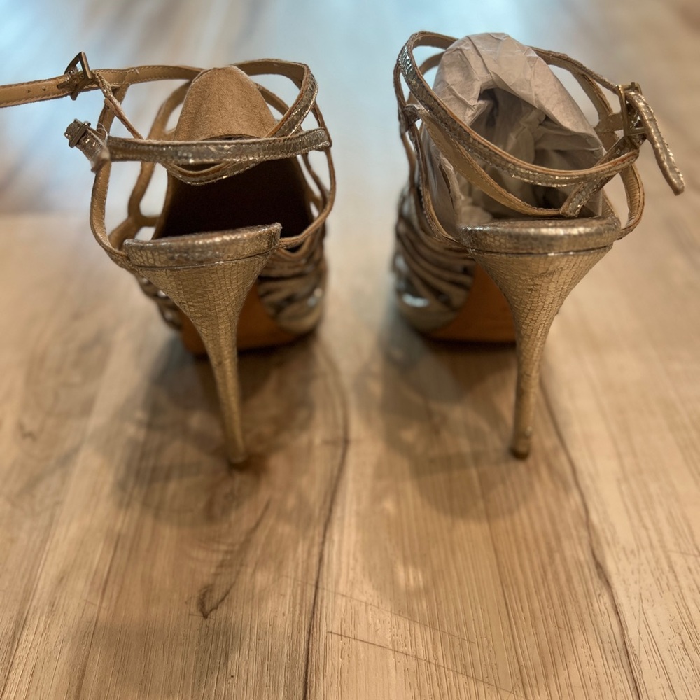 Jimmy Choo women heels size 38 Gold - Picture 6 of 8